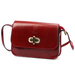 Skórzana elegancka damska listonoszka torebka na ramię z klapą Florence