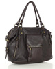 Torba biznesowa bowling retro bag skórzana - MARCO MAZZINI ciemny brąz caffe