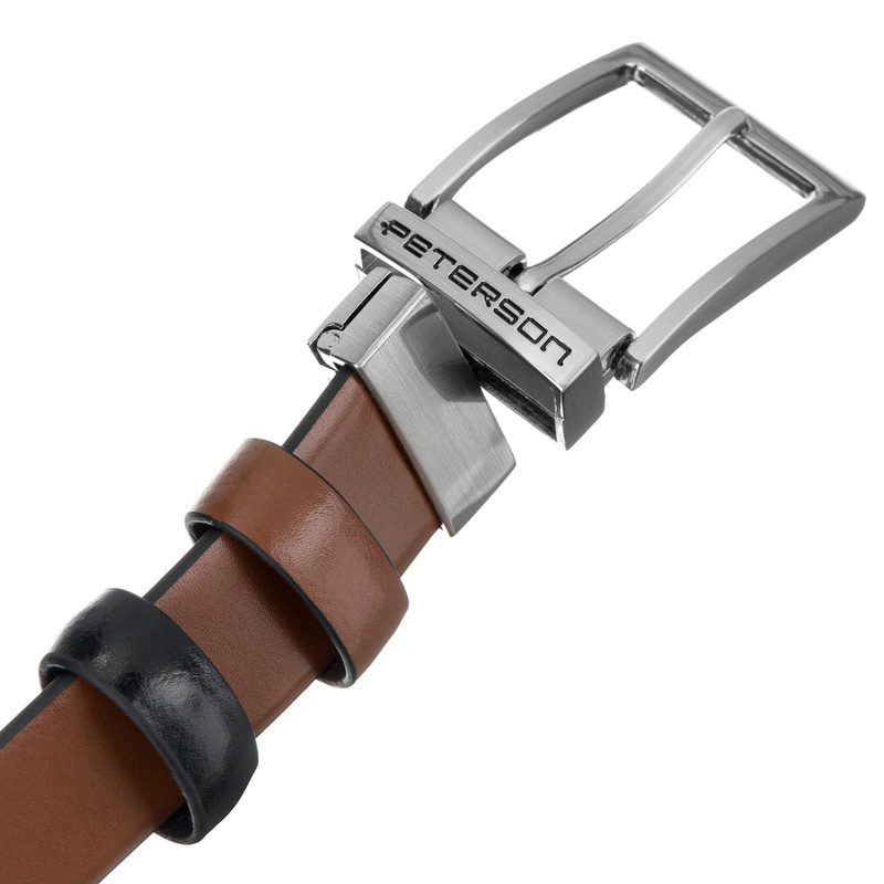 Meski zestaw prezentowy skóra naturalna Peterson PTN KL-B003-S001 BLACK-BROWN