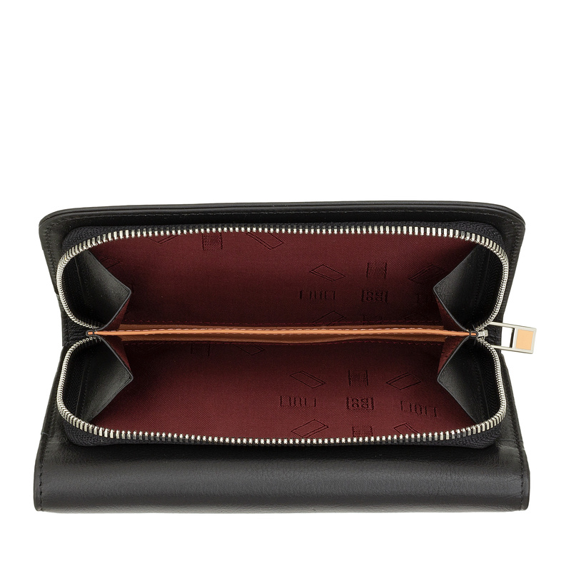 Damski portfel skórzany portmonetka zapinana DUDU