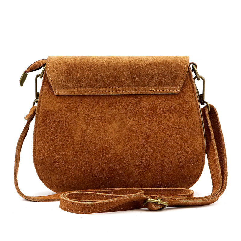 Luka Klasyczna Zamszowa damska listonoszka skórzana przez ramię z kieszenią