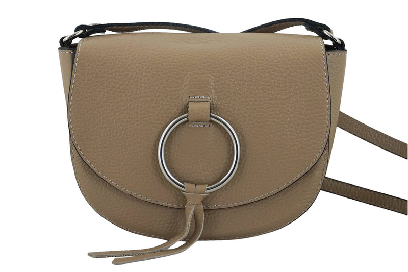 Damska skórzana listonoszka włoska - Beżowa