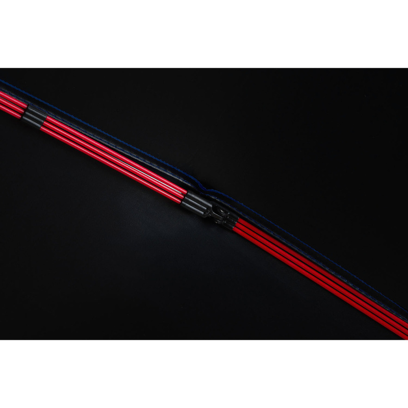 Niebieski, duży, elegancki i składany parasol w pokrowcu - Peterson