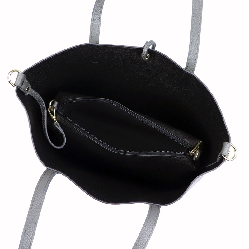 Luka damska shopperbag skóra naturalna duża torebka na ramię z kosmetyczką