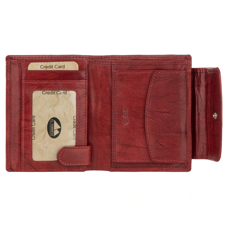 EL FORREST damska portmonetka skóra naturalna zgrabny pojemny portfel