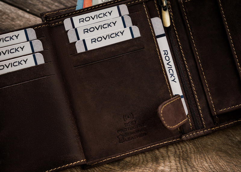 Skórzany męski portfel Wild ANIMALS N4-CHM HORSE