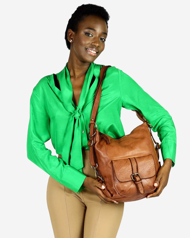 Torba skórzana dla wymagających z opcją plecak old school leather bag - MARCO MAZZINI camel