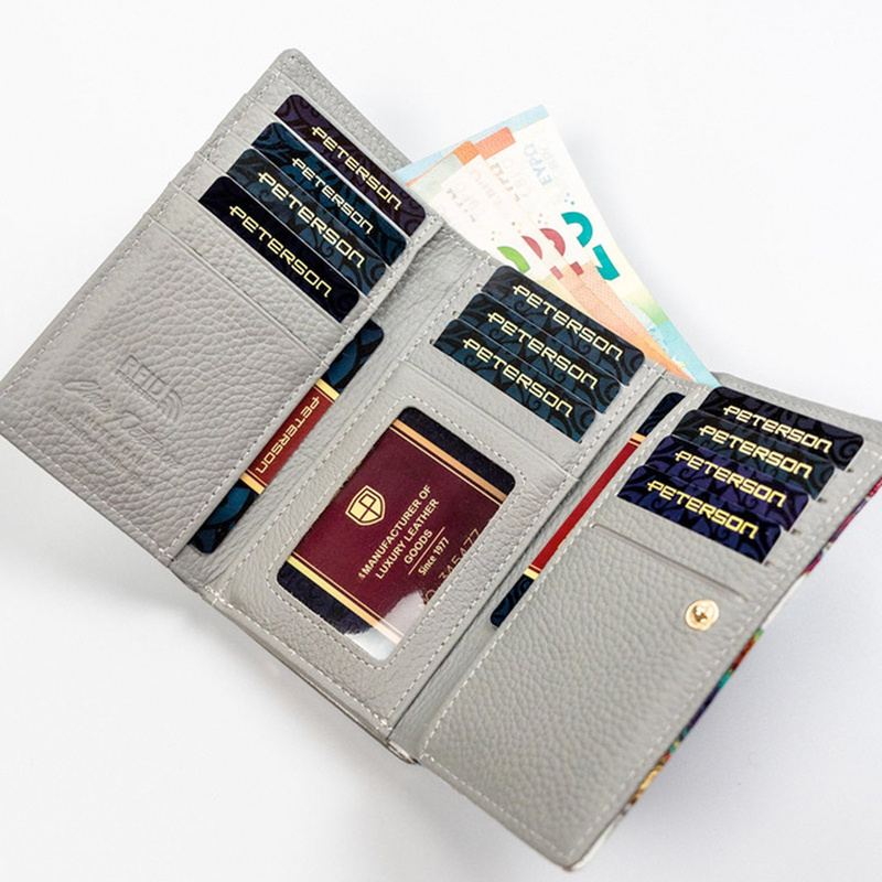 skóra naturalna + Damski portfel ze skóry ekologicznej Peterson PTN PH23-LFL