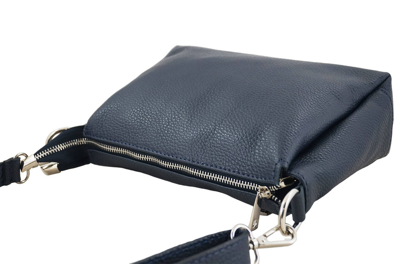 Uniwersalna torebka skórzana listonoszka - Granatowa