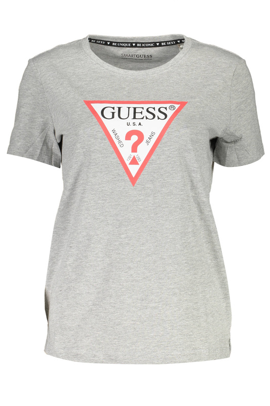 KOSZULKA Z KRÓTKIM RĘKAWEM GUESS JEANS DAMSKA SZARA