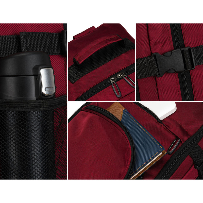 Burgundowy plecak podróżny z poliestru - Peterson