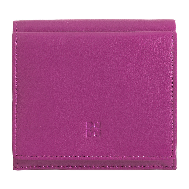 DuDu portmonetka portfel skóra naturalna Mała kontrastujące kolory RFID