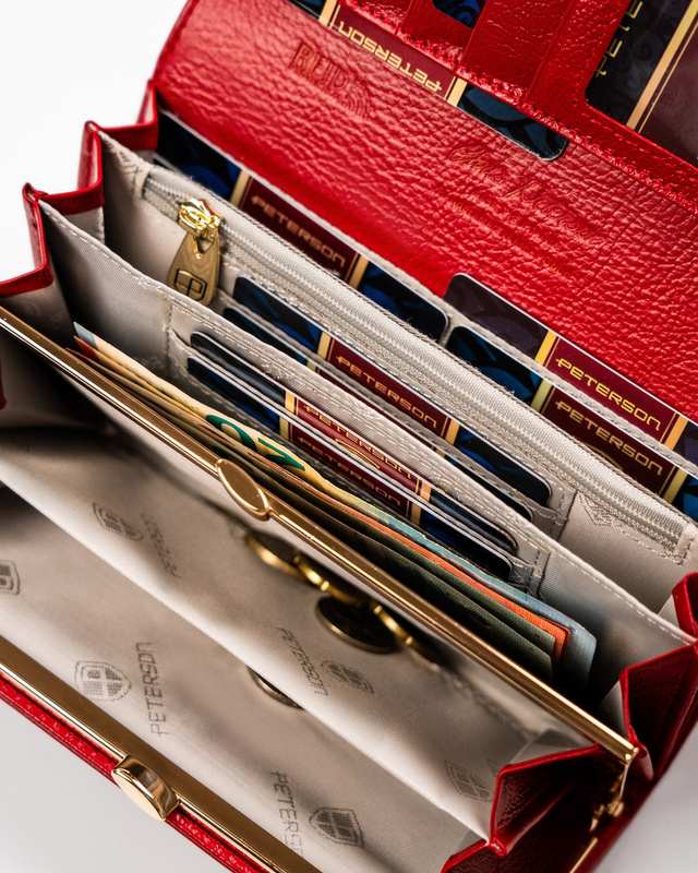 Skórzany damski portfel Peterson PTN 42122-SBR