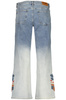 Damskie jeansy culotte Desigual z kwiatowym haftem