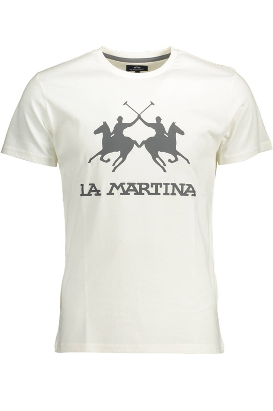 BIAŁY T-SHIRT MĘSKI Z KRÓTKIM RĘKAWEM LA MARTINA