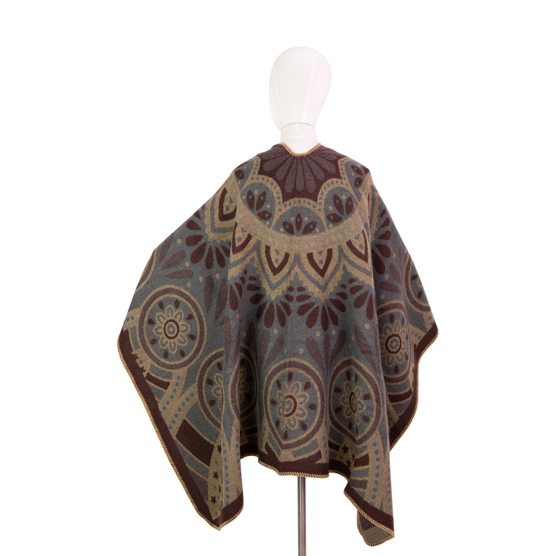 Ponczo Paisley Winter