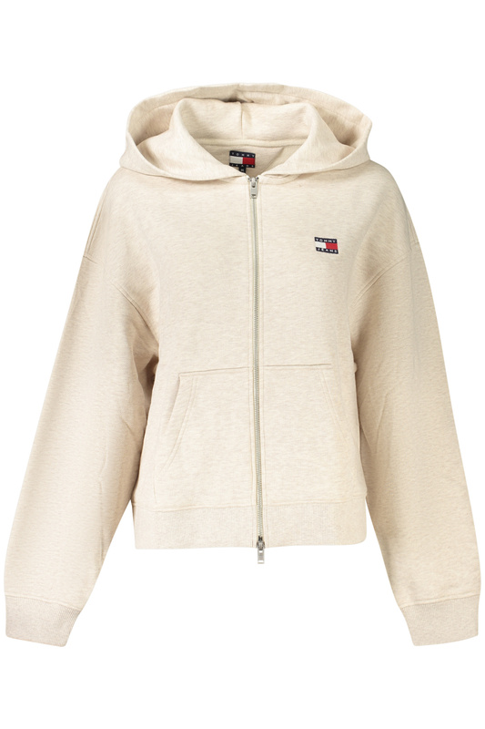TOMMY HILFIGER BLUZA DAMSKA Z ROZPINANYM SUWAKIEM BEŻOWA