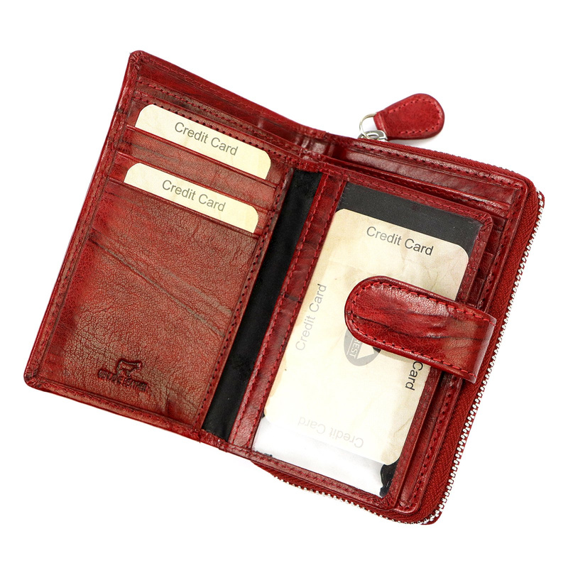 EL FORREST pionowa portmonetka skóra naturalna skórzany portfel RFID