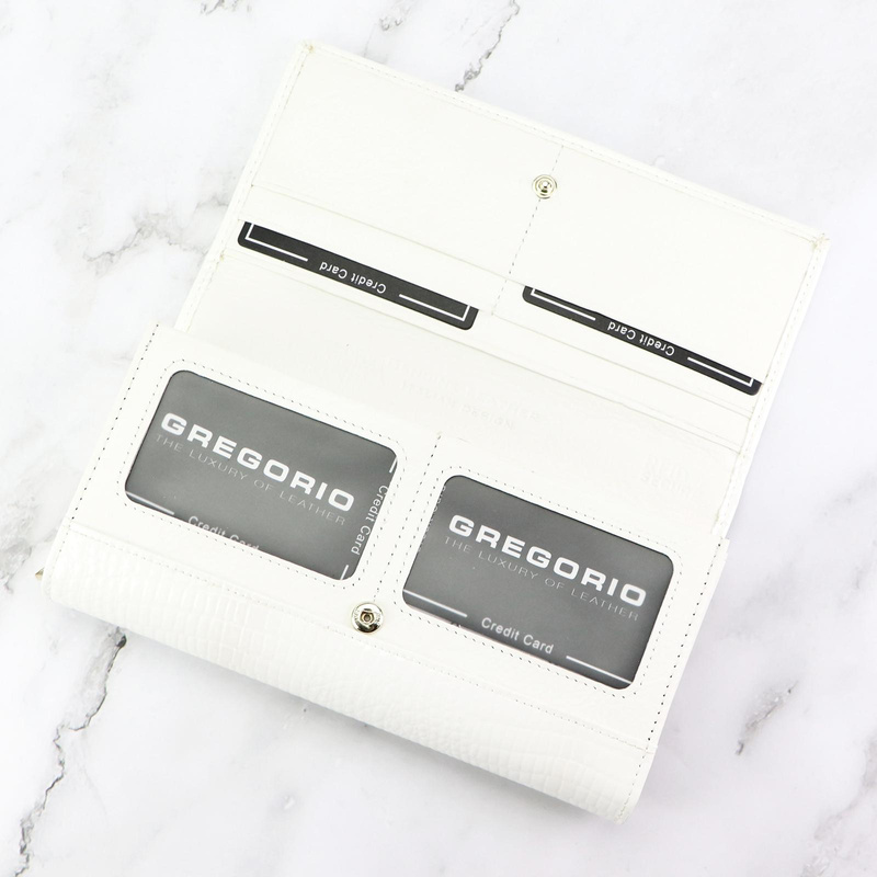 Skórzana damska portmonetka podłużna od Gregorio