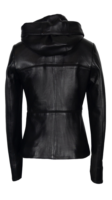 Ramoneska Kurtka skórzana damska z kapturem lub stójką Bukowski