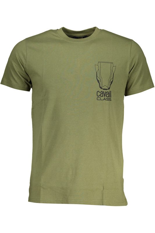 ZIELONY T-SHIRT MĘSKI Z KRÓTKIM RĘKAWEM KLASY CAVALLI