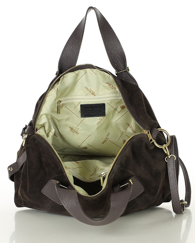 Torebka damska worek hobo bag skóra naturalna - MARCO MAZZINI czarna