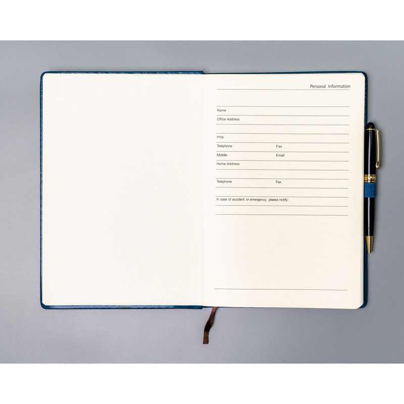 Niebieski notes w twardej oprawie formacie B5 zadrukowany w linie - Peterson