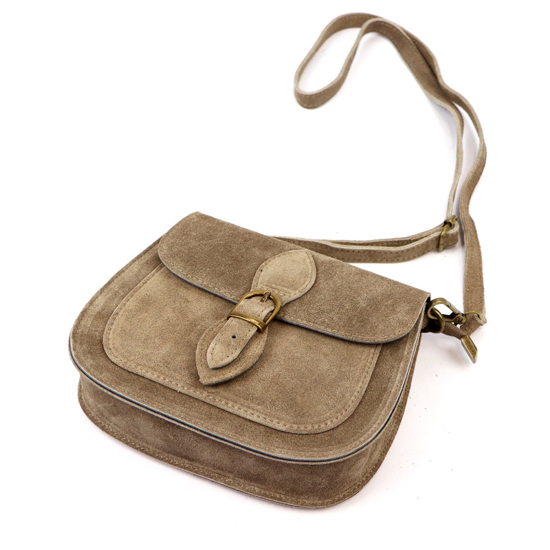 Luka Klasyczna Zamszowa damska listonoszka skórzana przez ramię z kieszenią