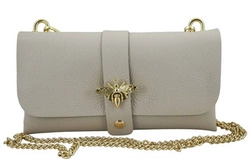 Torebka kopertówka na łańcuszku - Beżowa jasna