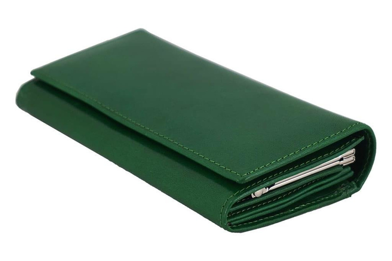 Skórzany portfel damski - Czarny