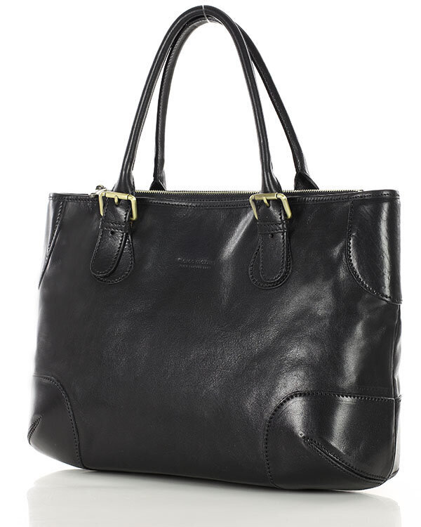 Torebka do ręki kuferek genuine leather made in italy - MARCO MAZZINI czarny