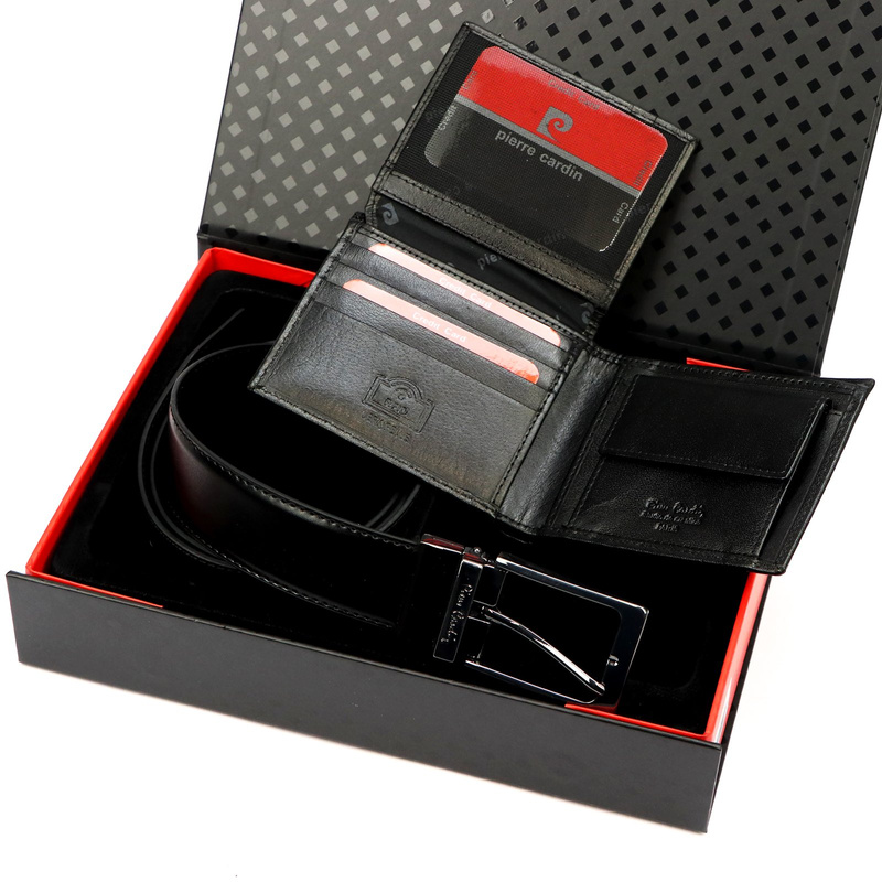 Meski zestaw prezentowy skóra naturalna Pierre Cardin ZG-213-BR