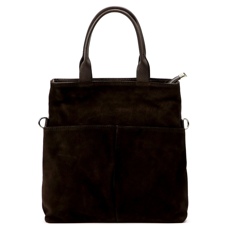 Vera Pelle damska torebka na ramię skórzana shopperbag z kieszeniami duża