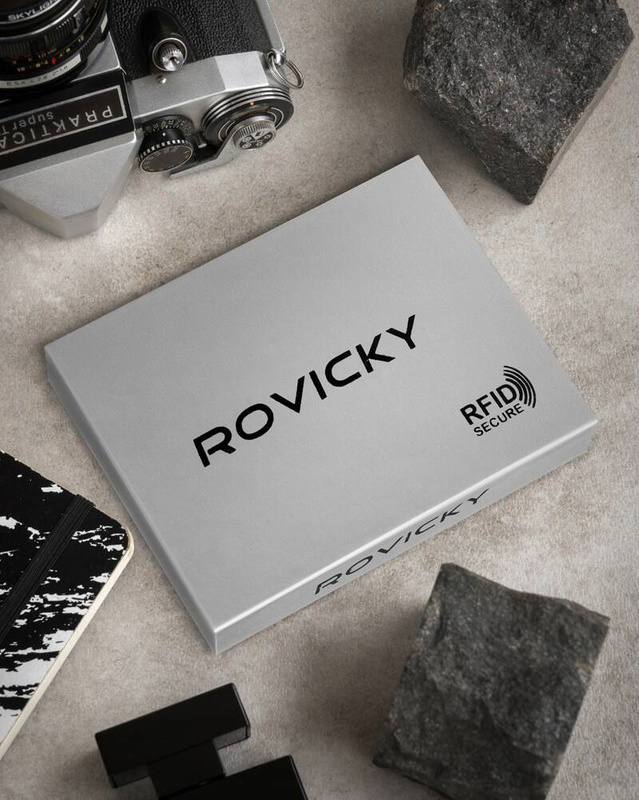 Skórzany męski portfel Rovicky PC-104-BAR RFID