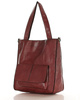 Torebka damska shopper A4 skóra naturalna - MARCO MAZZINI czerwona