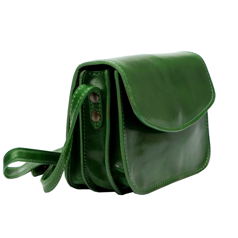 Florence Skórzana listonoszka na ramię 3 komory zamykana klapą elegancka