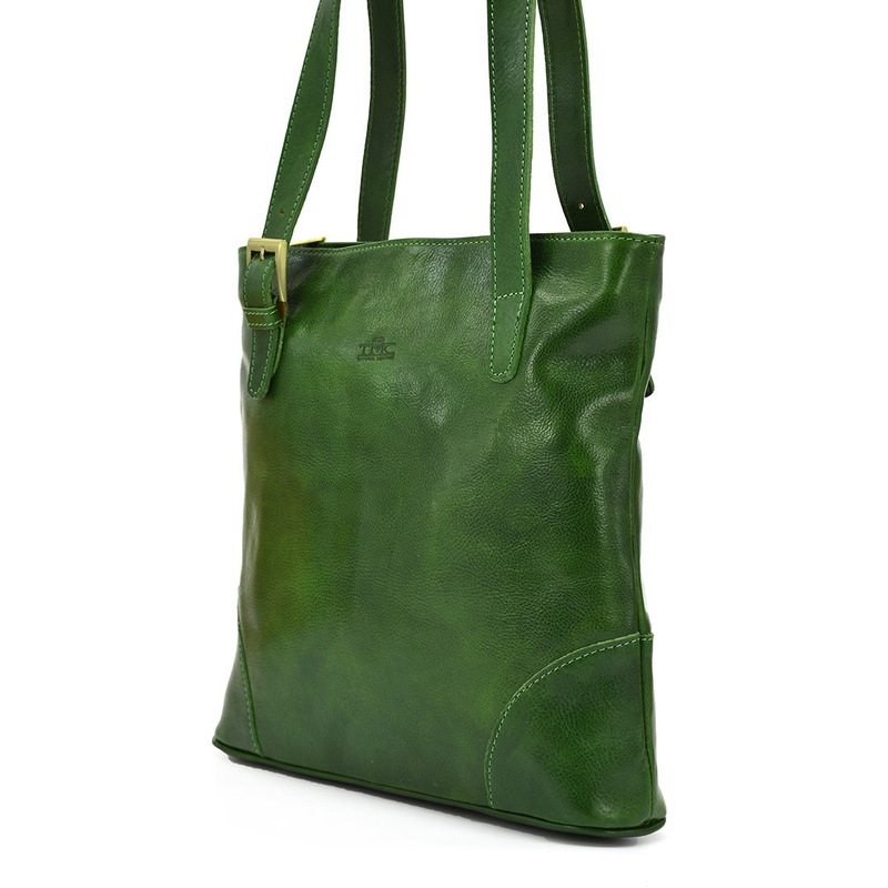 Elegancka duża skórzana shopperbag z organizerem