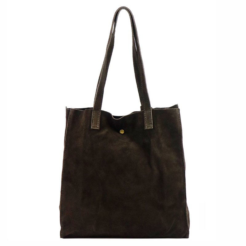 Luka Zamszowa duża damska shopperbag torebka na ramię z kosmetyczką