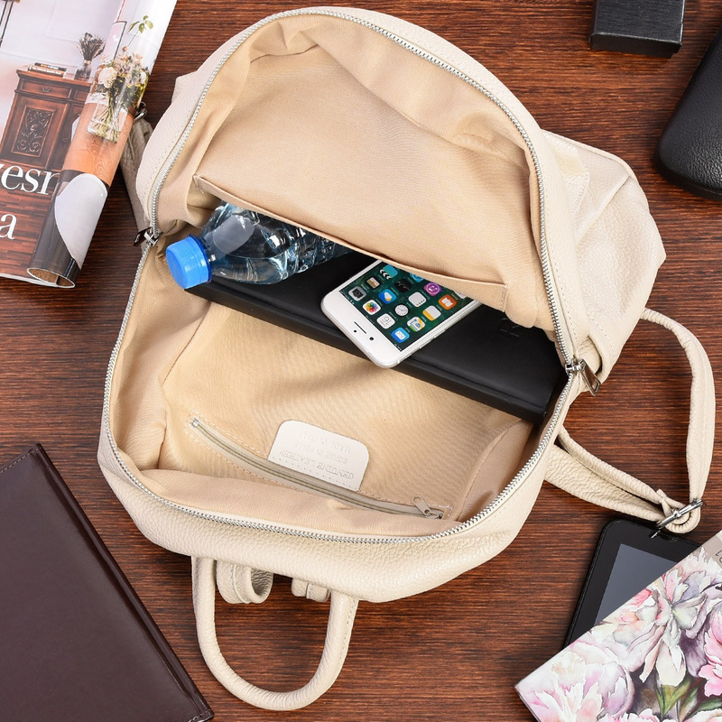 Skórzany plecak A4 duży pojemny do szkoły Włoski P16