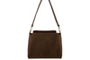 Torebka miejska z naturalnego zamszu i skóry - Brązowa
