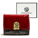 Gregorio damska mała portmonetka skórzany stylowy portfel wzór skóra węża