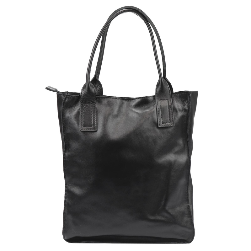 Angelo Torebka na ramię Duża damska shopperbag z kieszeniami skórzana