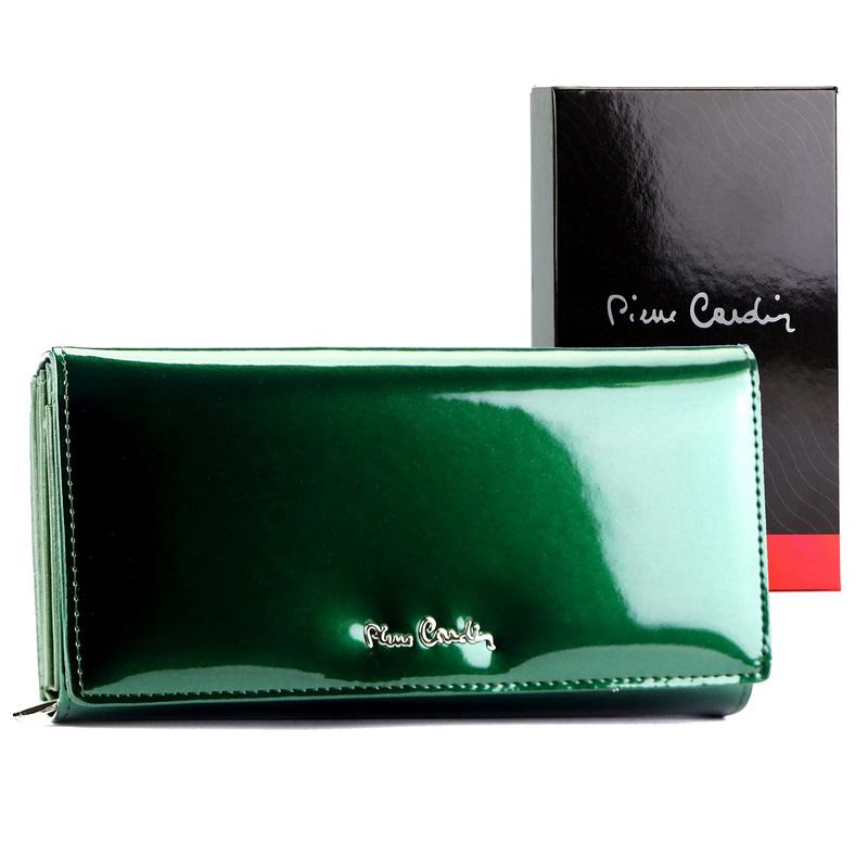 skóra naturalna + Damski portfel ze skóry ekologicznej Pierre Cardin 07 SHINY 121
