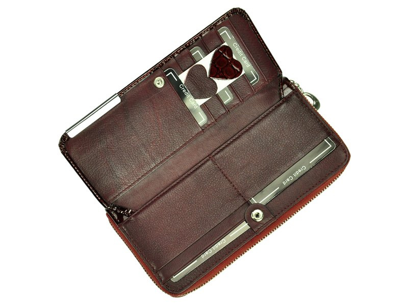 Elegancki damski skórzany duży portfel od Gregorio