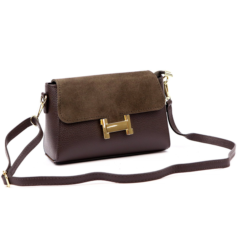 Damska listonoszka z ozdobną klamrą torebka przez ramię skórzana Luka