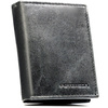 Pionowy, czarny portfel męski ze skóry naturalnej wyposażony w system RFID - Peterson