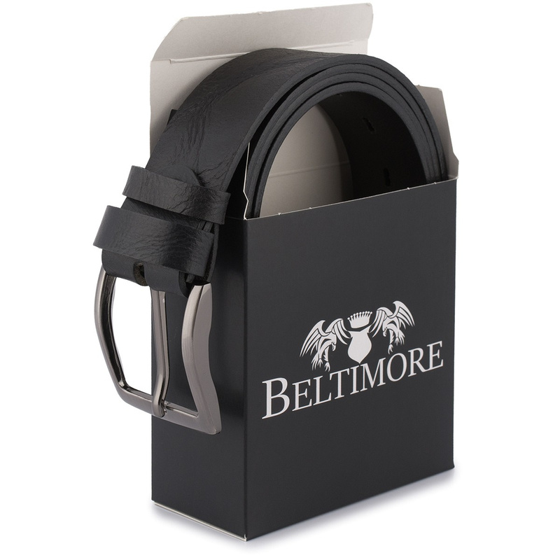 Pasek męski skórzany premium szeroki 4 cm skóra licowa Beltimore czarny E36 : Kolory - brązowy, beżowy, Rozmiar pasków - r.90-105 cm