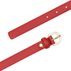 DUDU Damski skórzany pasek Skinny Waist Belt, Made in Italy, H 20mm, do sukienek, spodni jeansowych, ze złotą klamrą