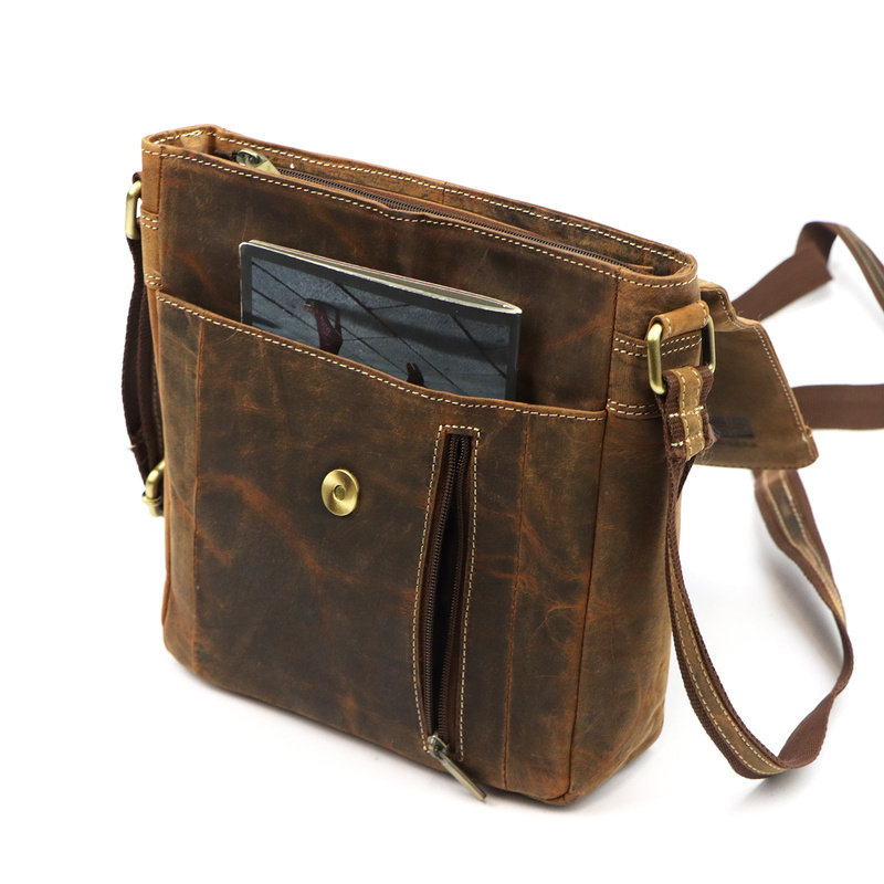 Nordee męska saszetka skóra naturalna torba miejska na ramię z kieszeniami