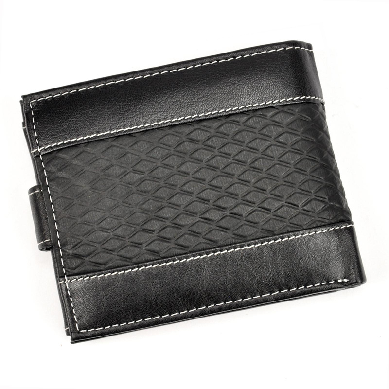 Loren męski portfel skóra naturalna rozbudowany zamykany na zatrzask RFID